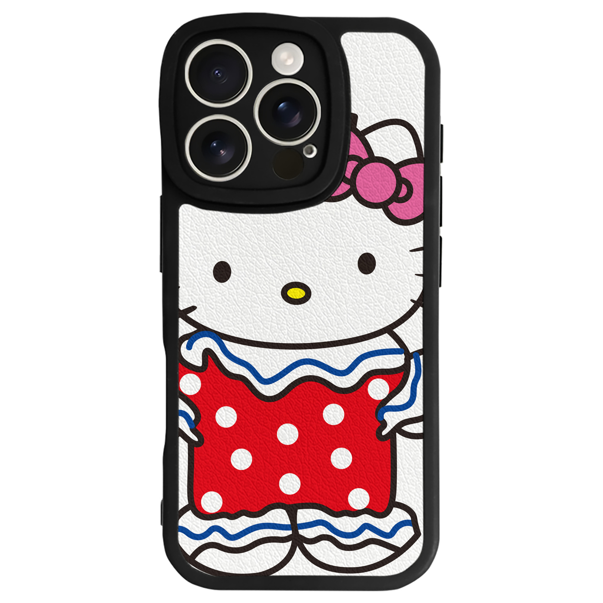 （画像用） Hello Kitty ハローキティ 【iPhone 16シリーズ対応】シリコンスマホケース（レザー調） 材質：シリコン